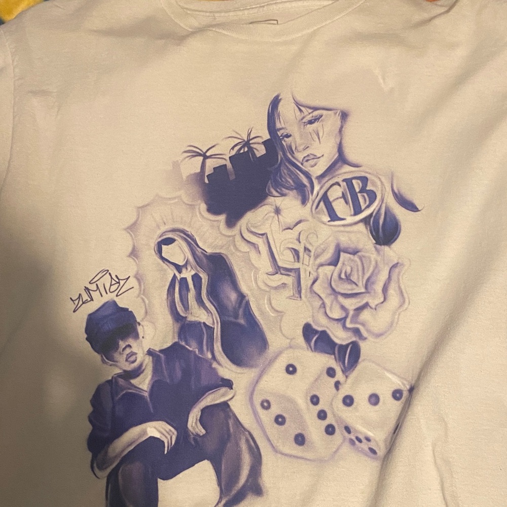 Fb County Graphic White and Blue Sweatshirt